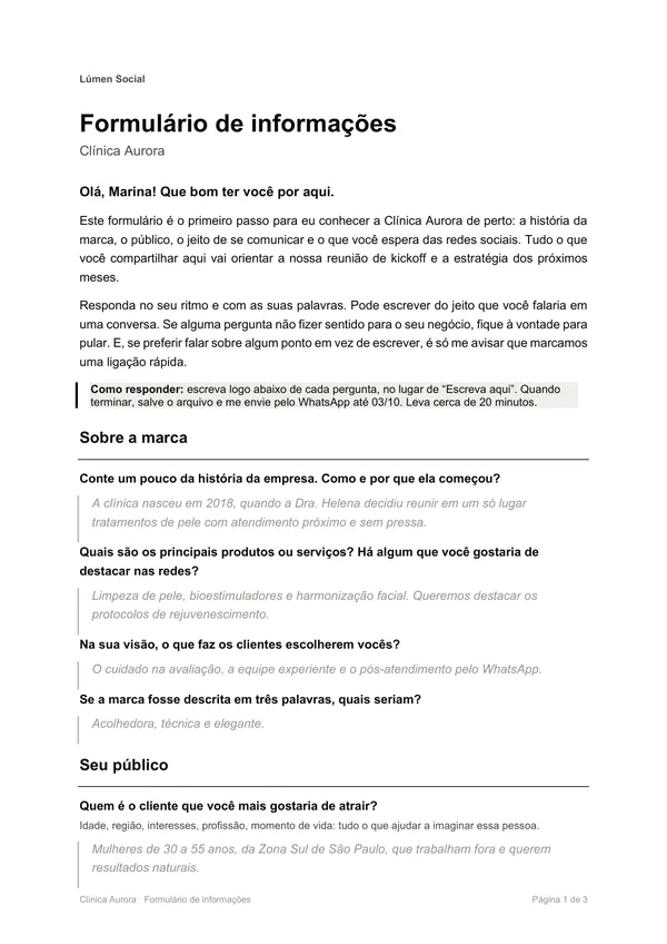 Formulário, página 1