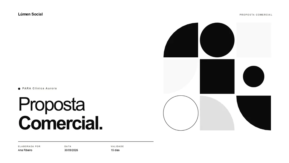 Capa da proposta comercial